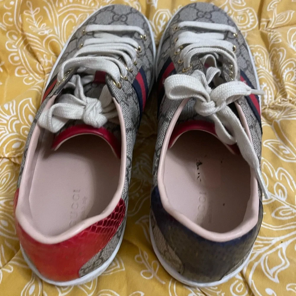 Authentic Gucci sneakers size 9 from Nordstroms  the soles are worn (see pics) - Picture 5 of 13